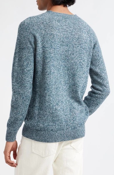 Shop Sunspel Lambswool Crewneck Sweater In Green Sage Twist