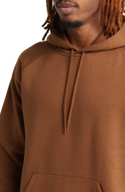 Carhartt Logo-embroidered Long-sleeved Hoodie In Tamarind / Gold