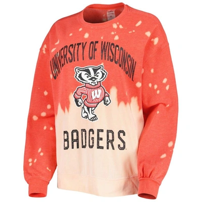 Shop Gameday Couture Red Wisconsin Badgers Twice As Nice Faded Dip-dye Pullover Long Sleeve Top