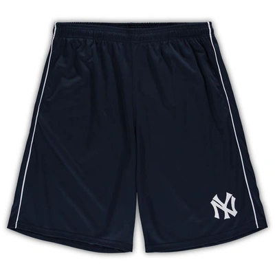 Shop Profile Navy New York Yankees Big & Tall Mesh Shorts