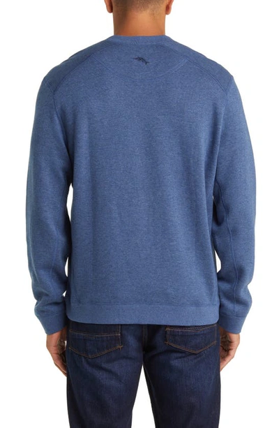 Tommy Bahama Flip Coast Abaco Reversible Jacquard Sweatshirt In Blue Note Heather