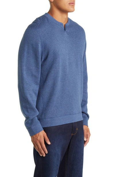 Tommy Bahama Flip Coast Abaco Reversible Jacquard Sweatshirt In Blue Note Heather