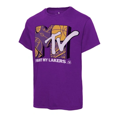 Shop Junk Food Purple Los Angeles Lakers Nba X Mtv I Want My T-shirt