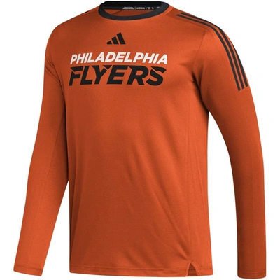 Shop Adidas Originals Adidas Orange Philadelphia Flyers Aeroready® Long Sleeve T-shirt