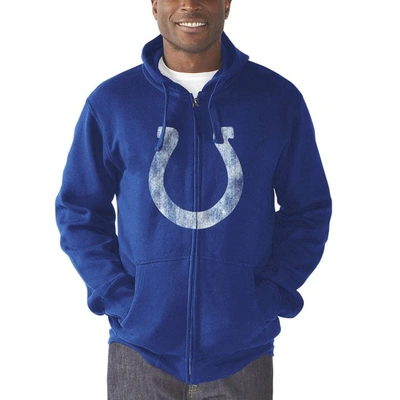 Shop Starter G-iii Sports By Carl Banks Royal Indianapolis Colts Primary Logo Full-zip Hoodie