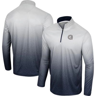 Shop Colosseum White/navy Georgetown Hoyas Laws Of Physics Quarter-zip Windshirt