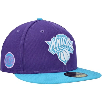 Shop New Era Purple New York Knicks Vice 59fifty Fitted Hat
