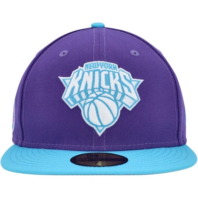 Shop New Era Purple New York Knicks Vice 59fifty Fitted Hat