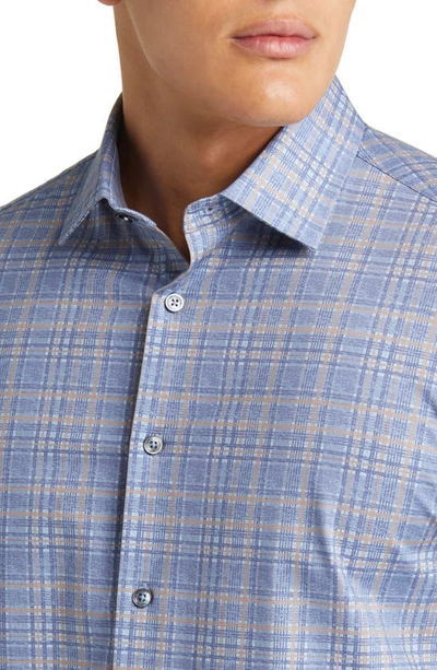 Shop Bugatchi James Ooohcotton® Plaid Button-up Shirt In Air-blue