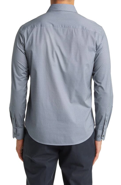 Bugatchi James Ooohcotton® Geometric Print Stretch Cotton Button-up Shirt In Khaki