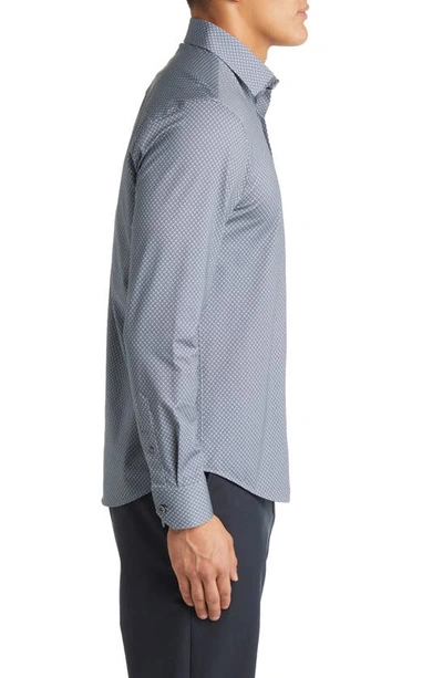 Bugatchi James Ooohcotton® Geometric Print Stretch Cotton Button-up Shirt In Khaki