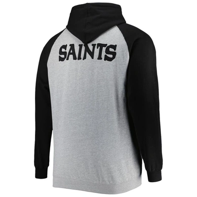 Shop Profile Heather Gray New Orleans Saints Big & Tall Fleece Raglan Full-zip Hoodie Jacket