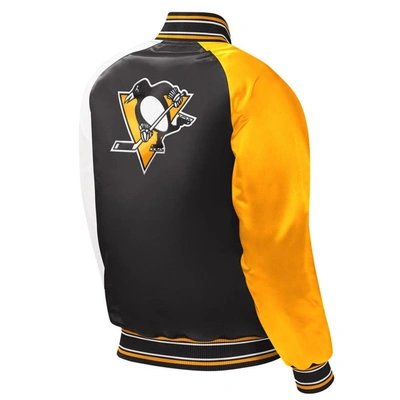 Shop Starter Youth  Black Pittsburgh Penguins Raglan Full-snap Varsity Jacket
