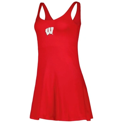 Shop Zoozatz Red Wisconsin Badgers Logo Scoop Neck Dress