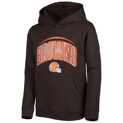 Shop Outerstuff Youth Brown/heather Gray Cleveland Browns Double Up Pullover Hoodie & Pants Set