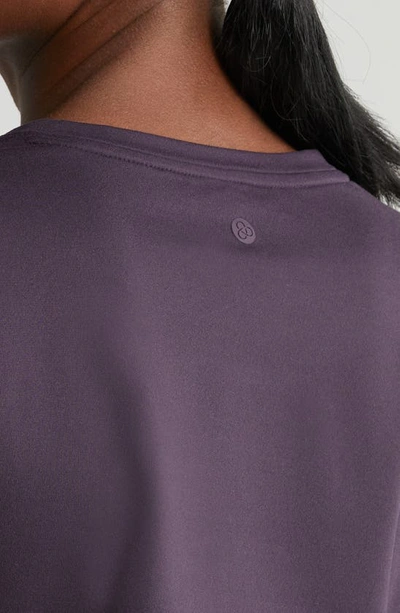 Shop Zella Ruched Long Sleeve T-shirt In Purple Nebula