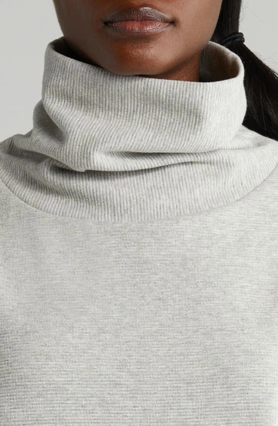 Shop Zella Downtown Ottoman Turtleneck Sweatshirt In Grey Heather