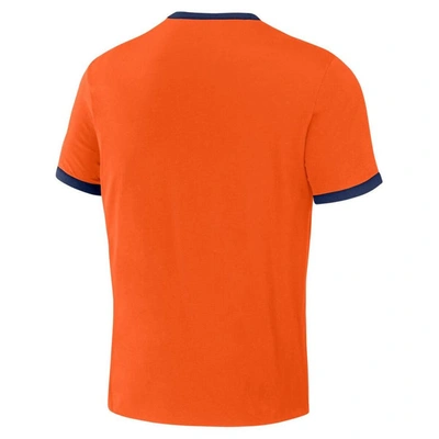 Shop Darius Rucker Collection By Fanatics Navy/orange Detroit Tigers Two-way Ringer Reversible T-shirt