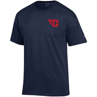 Shop Champion Navy Dayton Flyers Stack 2-hit T-shirt