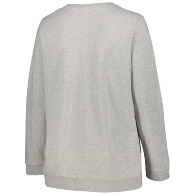 Shop Profile Heather Gray Wisconsin Badgers Plus Size Side Stripe Pullover Sweatshirt