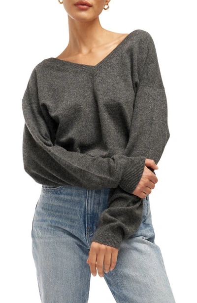 Shop Equipment Lilou V-neck Cashmere Sweater In Heather Grey