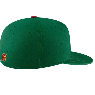 Shop Nike Green Usc Trojans Aero True Baseball Performance Fitted Hat