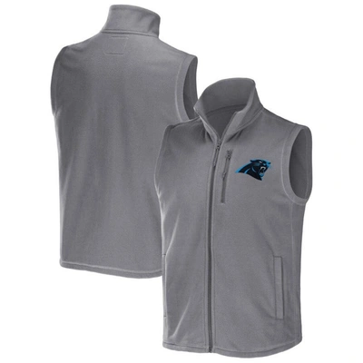Shop Nfl X Darius Rucker Collection By Fanatics Gray Carolina Panthers Polar Fleece Full-zip Vest