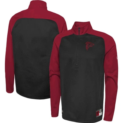 Shop New Era Black Atlanta Falcons Combine Authentic O-line Raglan Half-zip Jacket