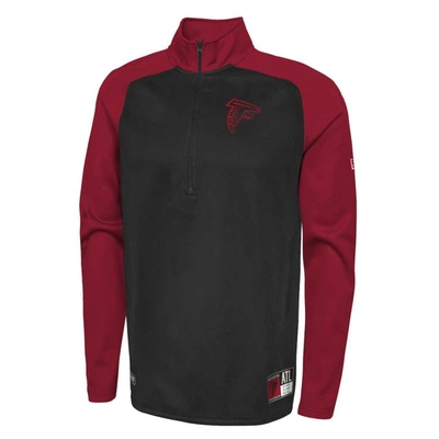 Shop New Era Black Atlanta Falcons Combine Authentic O-line Raglan Half-zip Jacket