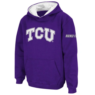 Shop Stadium Athletic Youth  Purple Tcu Horned Frogs Big Logo Pullover Hoodie