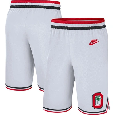 Shop Nike White Ohio State Buckeyes Retro Replica Performance Basketball Shorts