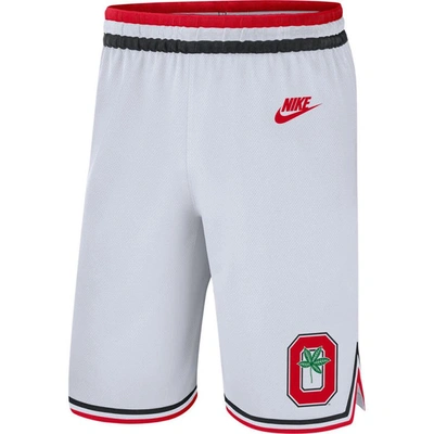 Shop Nike White Ohio State Buckeyes Retro Replica Performance Basketball Shorts