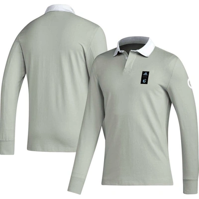 Shop Adidas Originals Adidas 2023 Player Gray Minnesota United Fc Travel Long Sleeve Polo
