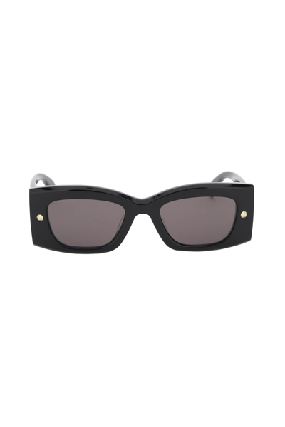 Shop Alexander Mcqueen Spike Studs Sunglasses Women In Black