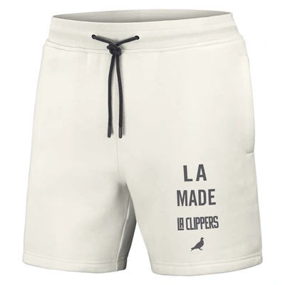 Shop Staple Nba X  Cream La Clippers Heavyweight Fleece Shorts