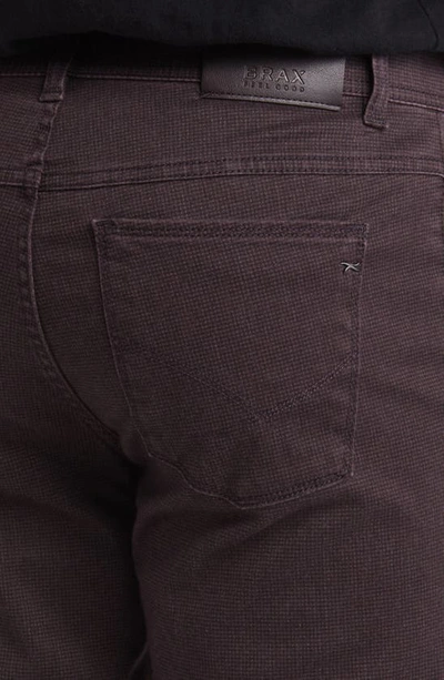 Shop Brax Cooper Hi Flex Microprint Five-pocket Straight Leg Pants In Portobello