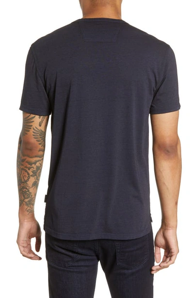 John Varvatos Regular Fit Henley T-shirt In Navy