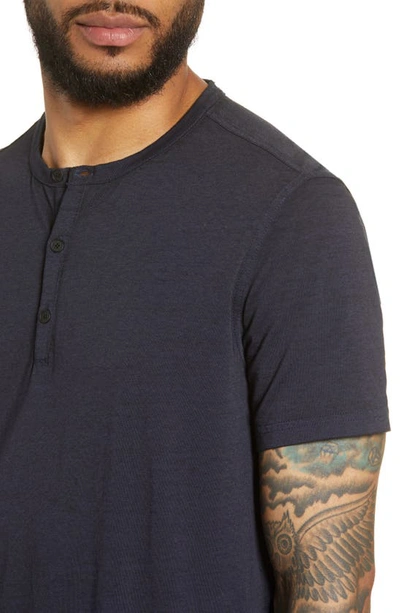 Shop John Varvatos Star Usa Regular Fit Henley T-shirt In Navy