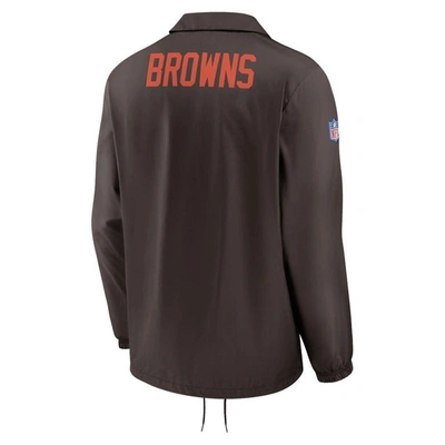 Shop Nike Brown Cleveland Browns Sideline Coaches Performance Full-snap Jacket