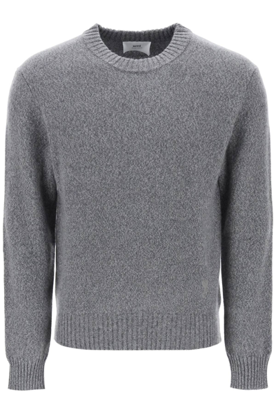 Shop Ami Alexandre Mattiussi Ami Alexandre Matiussi Cashmere And Wool Sweater Men In Gray