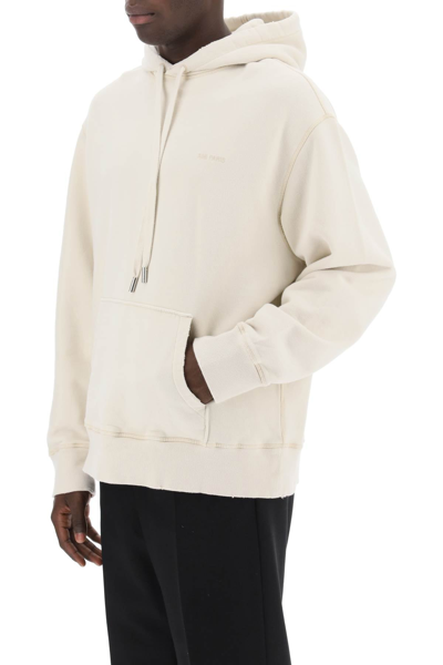 Shop Ami Alexandre Mattiussi Ami Alexandre Matiussi Faded-effect Hoodie Men In Cream