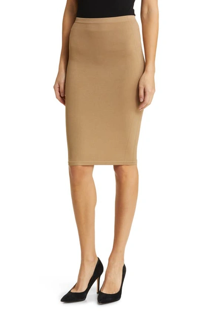 Shop House Of Cb Shahla Pencil Skirt In Tan