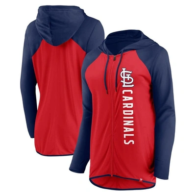 Shop Fanatics Branded Red/navy St. Louis Cardinals Forever Fan Full-zip Hoodie Jacket