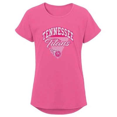 Shop Outerstuff Girls Youth Pink Tennessee Titans Playtime Dolman T-shirt