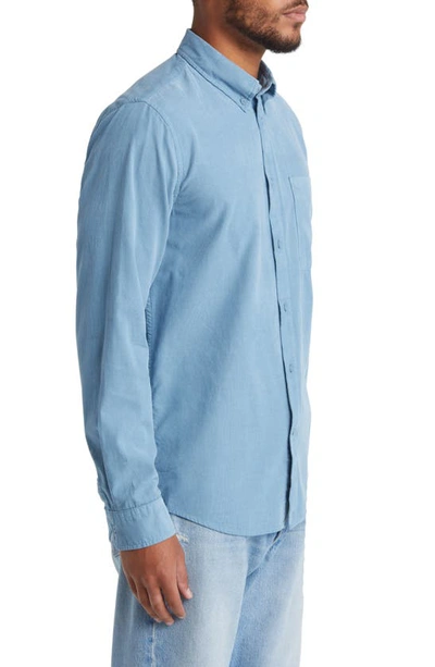 Shop Nn07 Arne 5082 Solid Button-down Shirt In Dust Blue