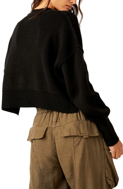 Free People Easy Street Cropped Sweater In Black