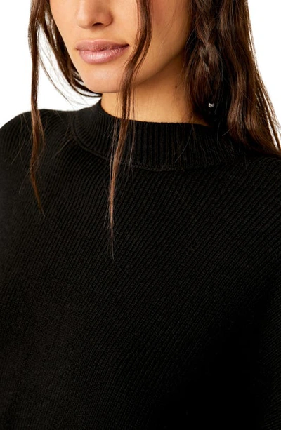 Free People Easy Street Cropped Sweater In Black