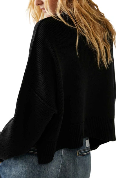 Free People Easy Street Cropped Sweater In Black