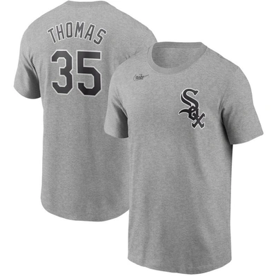 Shop Nike Frank Thomas Heathered Gray Chicago White Sox Cooperstown Collection Name & Number T-shirt In Heather Gray