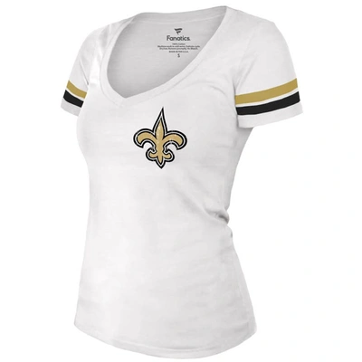 Shop Majestic Fanatics Branded Michael Thomas White New Orleans Saints Fashion Player Name & Number V-neck T-shirt